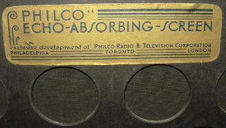 Label on the rear acoustic screen